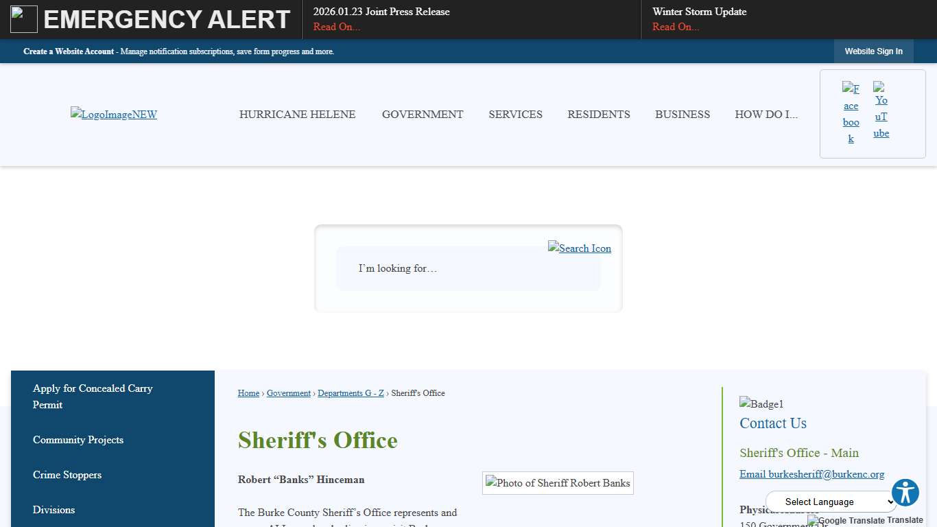 Sheriff's Office Burke County, NC